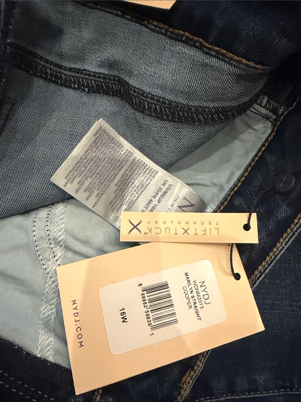 NYDJ LiftTuck Mid/Dark Blue Straight Jeans